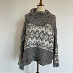 Free people grey long sleeve chunky sweater